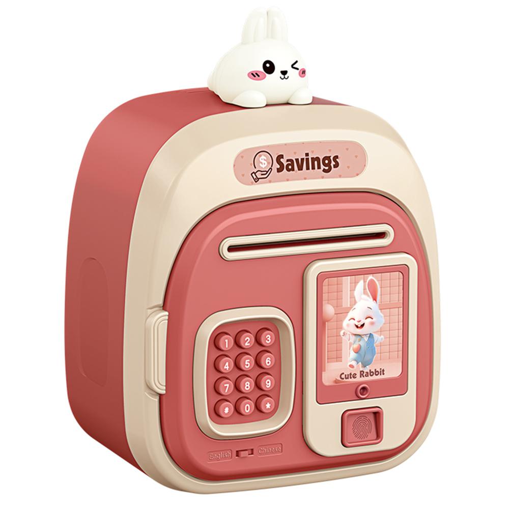 

7603 Cartoon Animal Children Electronic Piggy Bank Password + Fingerprint Automatic Saving Money Box A
