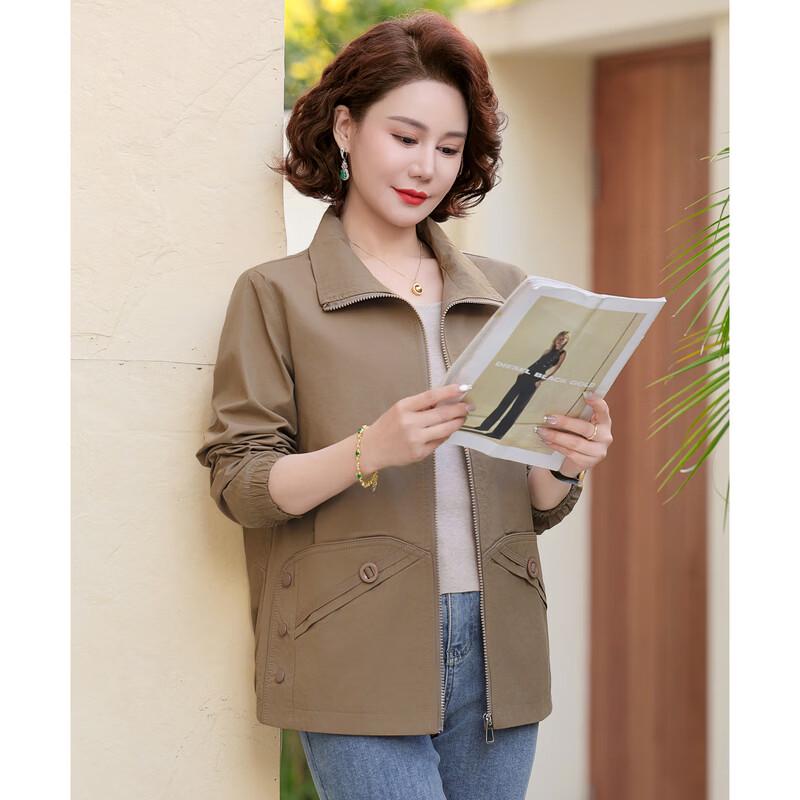 Yalu Mid-Aged Women's Fashion Thin Windbreaker Jacket