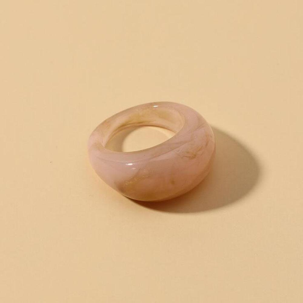 Neue Koreanische Bunte Acrylringe Vintage Runde Ringe Für Damen Großer Kpop Fingerring Für Mädchen Punk Harzring Modeschmuck