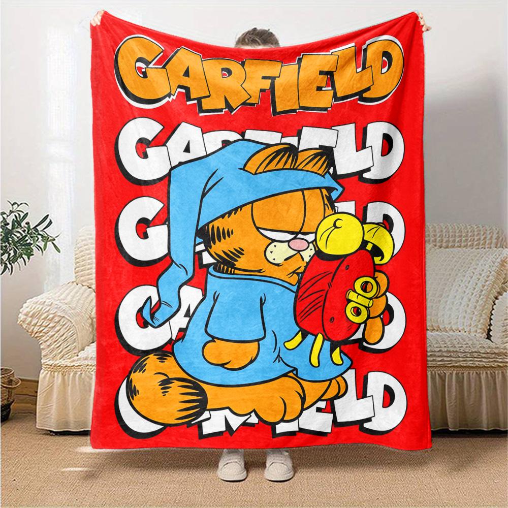 Garfield'S Cozy Adventure Flannel Blanket Super Soft Warm Cozy Blanket For Sofa Bed Office Travel Allseason Home Decor Gift