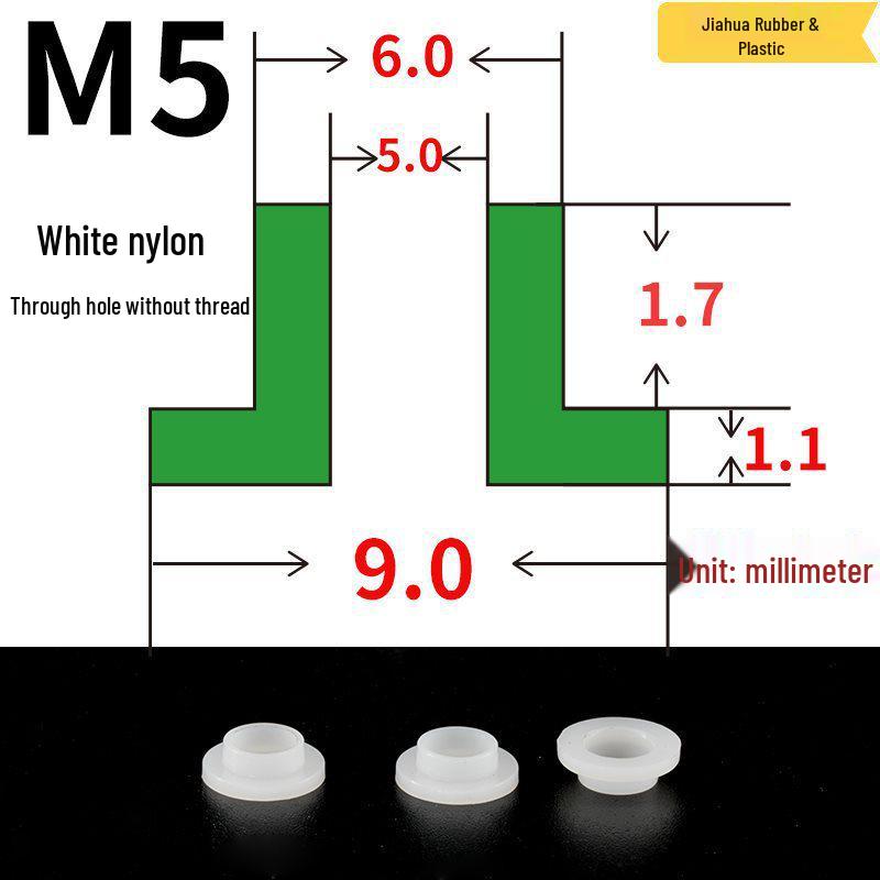 T-förmige Nylon-Dichtungsscheibe M3-M35 Gewinde Isolierabstandshalter