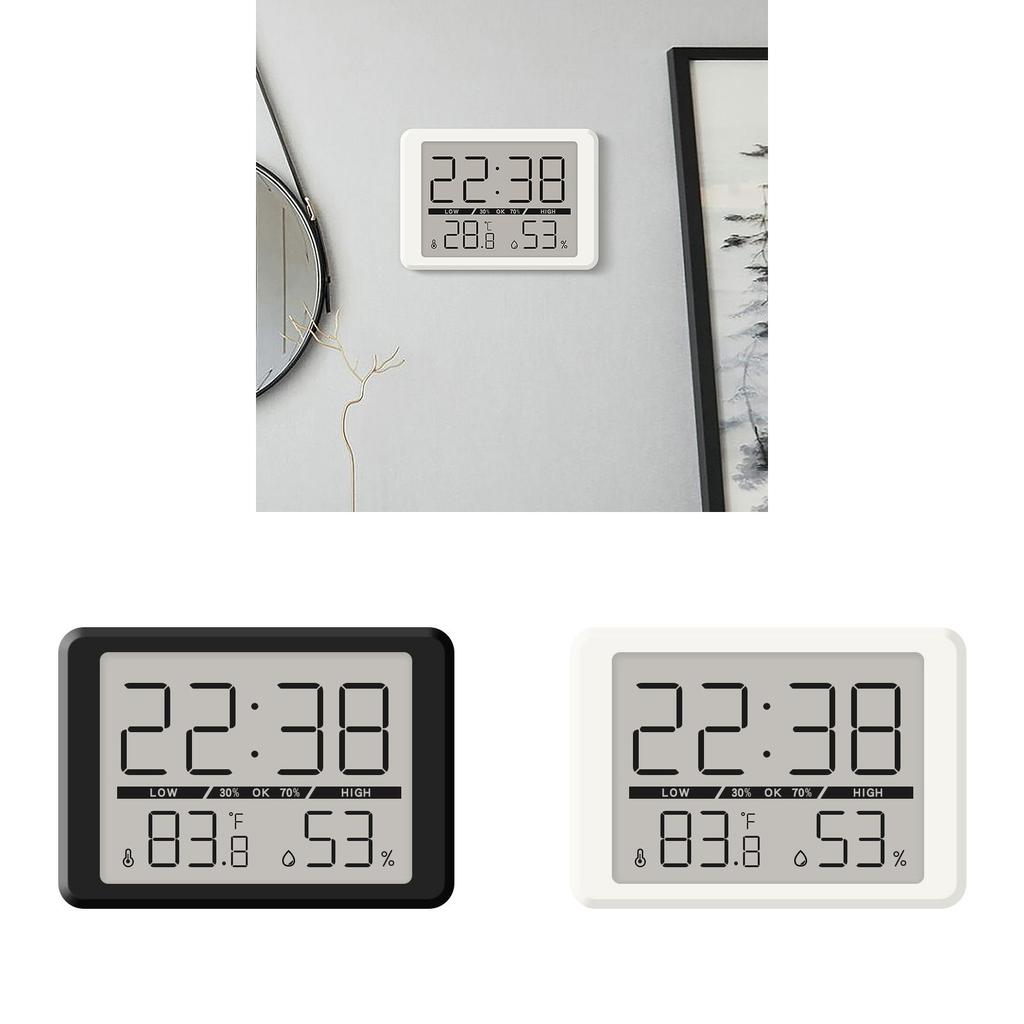 Relógio de Parede LCD Moderno Minimalista Com Temperatura e Calendário Para Decoração de Home Office