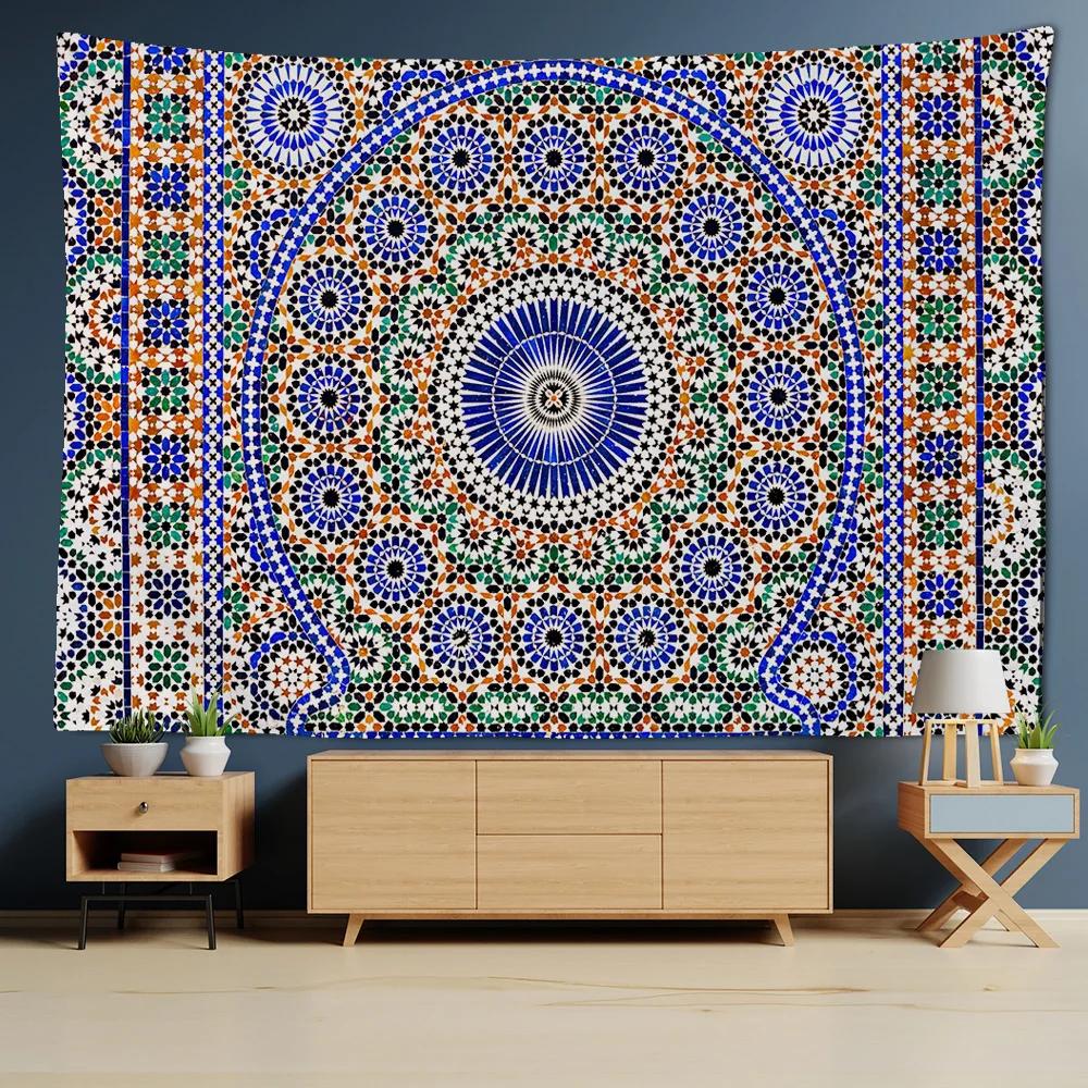 Mandala Tapestry Wall Hanging Boho Decor Wall Cloth Tapestries Psychedelic Hippie Night Moon Tapestry Mandala Wall Carpet