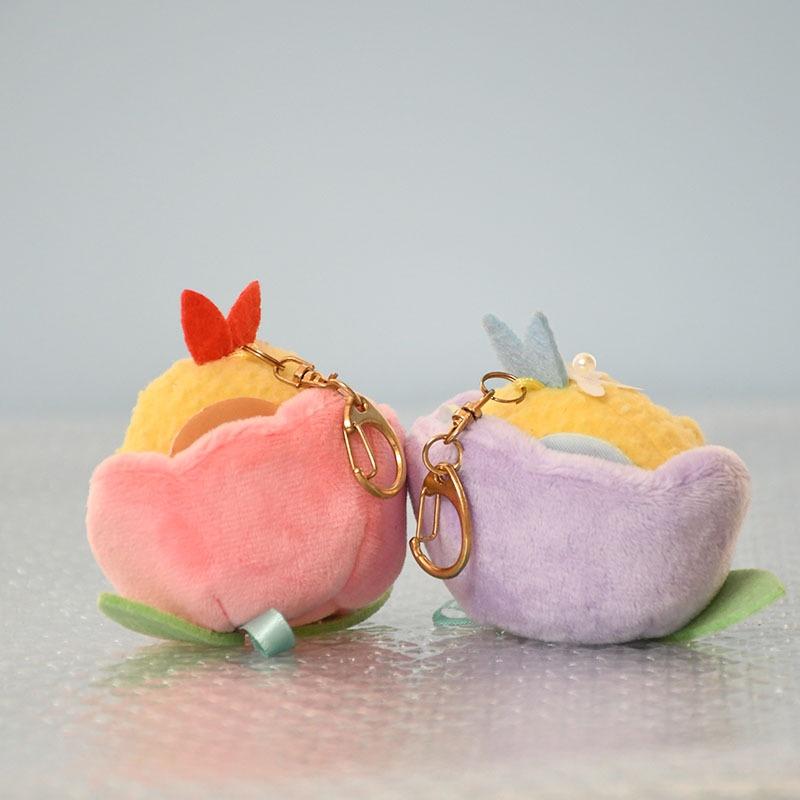 Adorable Japanese Corner Fairy Flower Garden Shrimp Plush Toy Bag Charm Keychain
