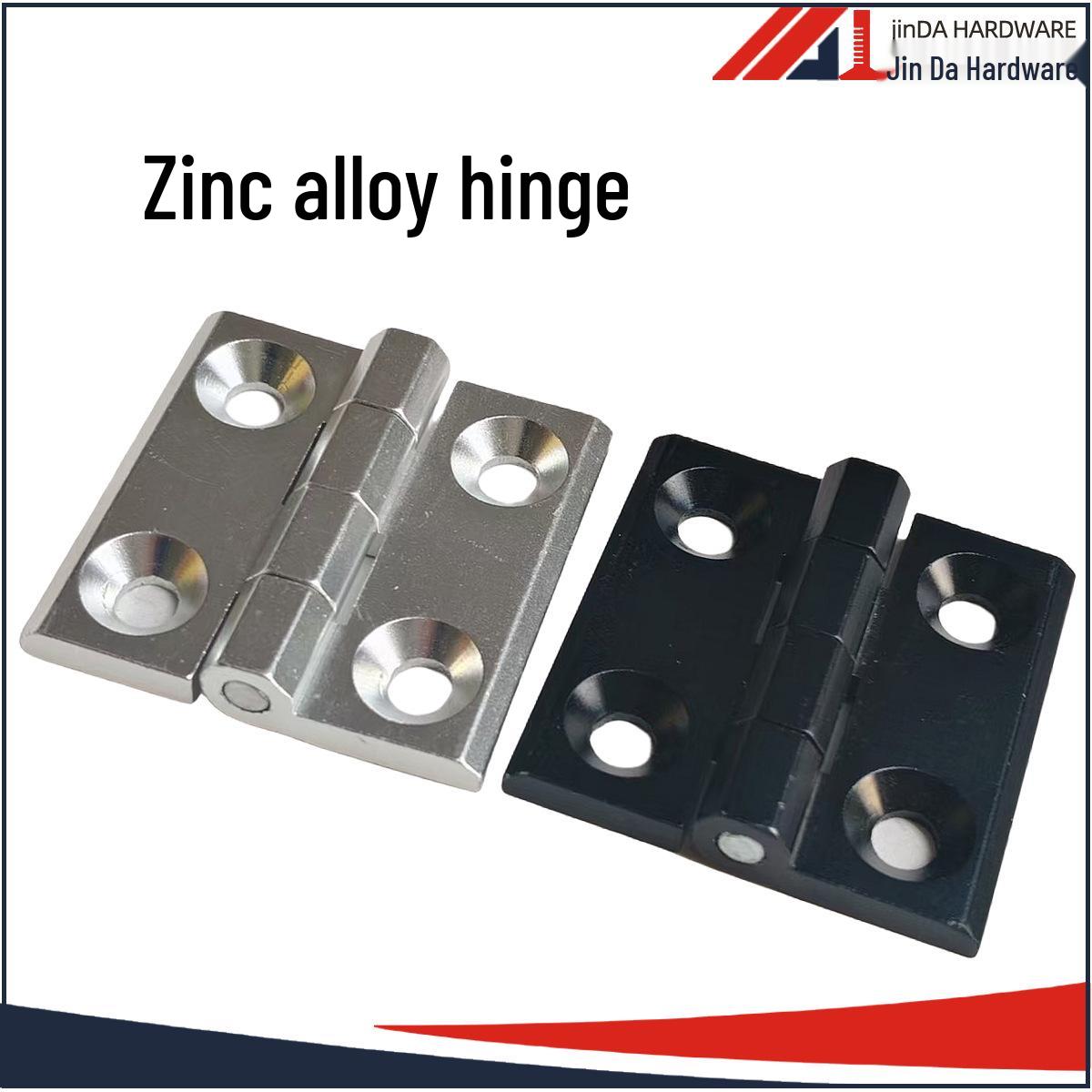 Black Electrophoresis Zinc Alloy Chrome Plated Hinge for Electrical Box Cabinet - Industrial Aluminum Profile Accessory 405060 4040 Zinc Hinge - Black (25*25 Mounting Hole)