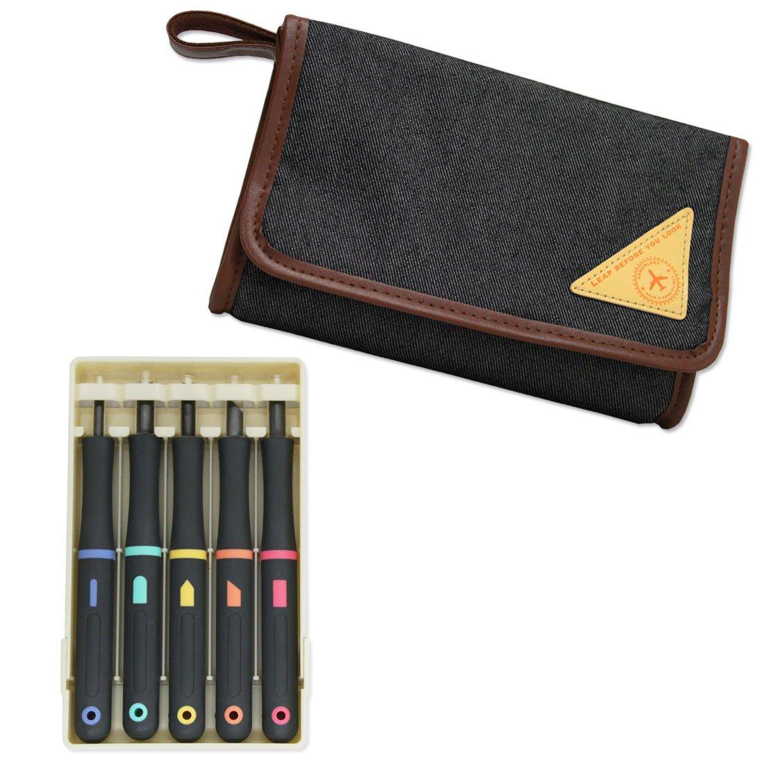 

Набор ножей для карвинга по дениму, однотонный, с лезвиями и резиновыми рукоятками Yoshiharu, набор из 5 предметов, полностью стальной (Правша)