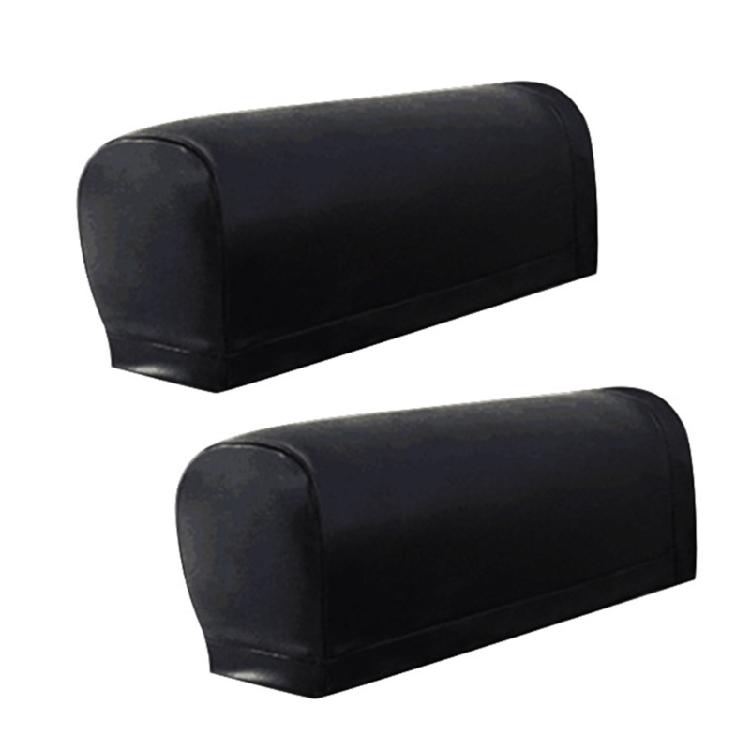 Arm Protector Covers 4 Adhesive Grip Set Fashionable Black PU Waterproofie Sofa Armrest Sleeve For Indoor Furniture Care