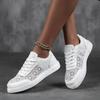 Fashion Lace White Shoes Women Hollow-out Walking Flats Breathable Mesh Casual Footwear for Jogging Traveling