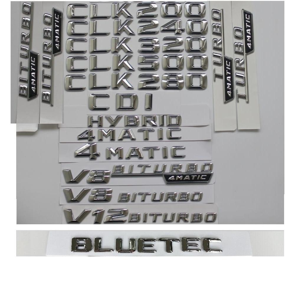 3D Chrome For Mercedes Benz CLK180 CLK200 CLK220 CLK230 CLK250 CLK280 CLK300 CLK320 CLK350 CLK400 CLK500 CDI BLUETEC Emblems RZ1