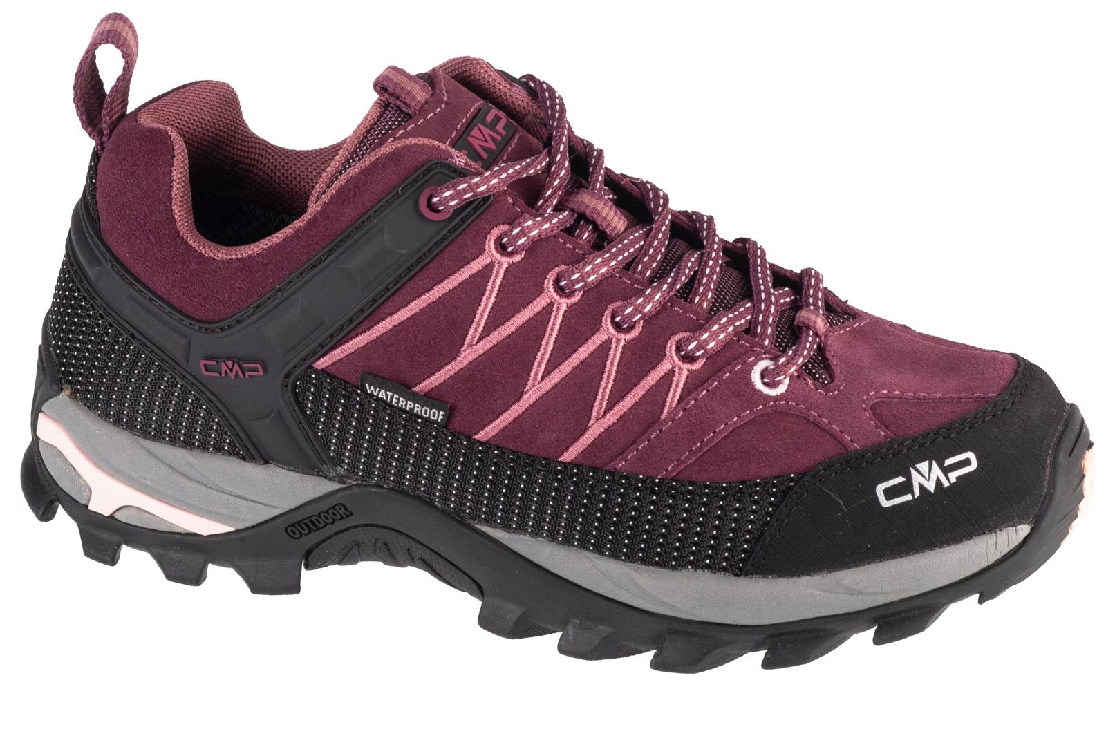 CMP Rigel Low, burgunderfarbene Trekkingschuhe für Damen 38 bordeaux