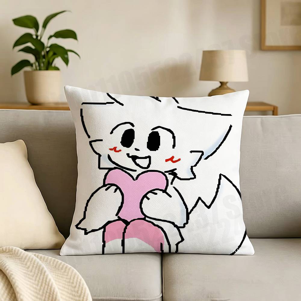 Cute Bboykisser Silly Cat Print Throw Pillow Cover Square Cushion Case for Living Room Bedroom Decor