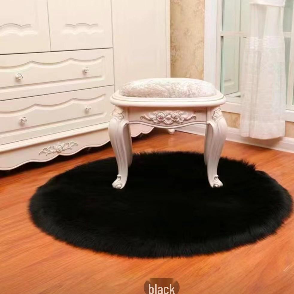 

Круглый ковер из шелка и шерсти и подушка для стула: Нескользящий, грязеотталкивающий, простой в уходе коврик для гостиной, спальни, дивана и йоги 50x50 cm