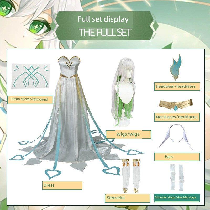 Genshin Impact Cosplay Kostüm, Cosplay des Großen Freundlichkeitsbaumherrn, Anime Spiel Kostüm, Weiblicher Grasgott Nahida, 2D Animation