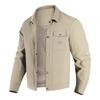 Mens 2026 Corduroy Workwear Jacket With Notched Collar Slim Fit Casual Outerwear In Khaki Red Navy
