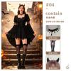 Gothic Witch Costume Women Halloween Party Dress With Hat Accessories Stage Performance Outfit