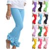 Leggings-Hosen für Mädchen, lässig, mit mehrlagigem Rüschensaum, elastische Passform, weicher Stoff, bequemes Design, geeignet für den täglichen Gebrauch und Aktivitäten