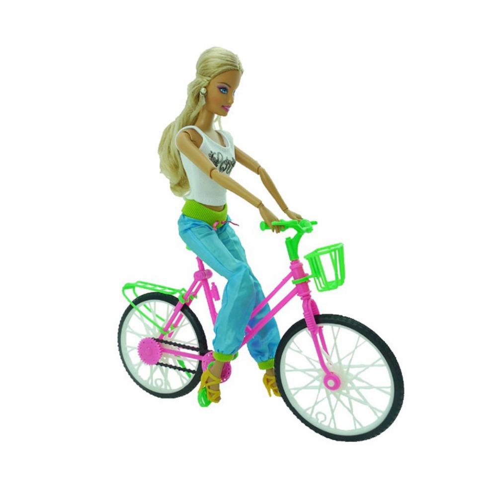 

Мини-розовая зеленая пластиковая кукла, велосипед, пластиковые модные подарки