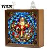 Innen-Haus-Dekoration DIY Weihnachten Acryl-Puzzle Nachtlicht, Holzrahmen Handmontiertes Puzzle Schreibtischlicht Lampe, Kreatives LED für Schlafzimmer