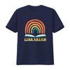Librarian Vintage Reading Books Retro Rainbow Trendy Women s T Shirt  Summer Top with Unique Print vintage Washed Stretched
