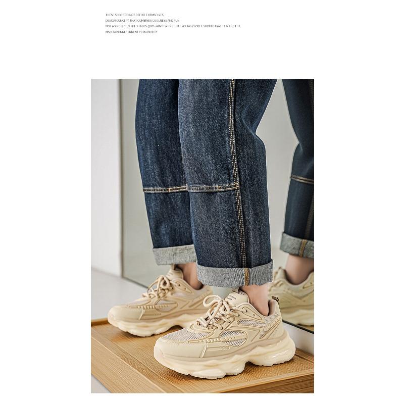 Scarpe da Ginnastica da Corsa Invernali da Uomo Ammortizzate con Air-Cushion, Calzature Casual Nere alla Moda che Aumentano l'Altezza, Stile "Dad".