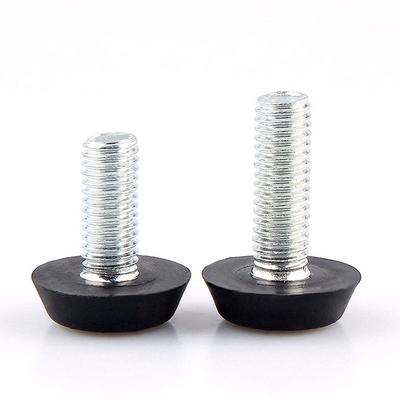 10 Stück/Los Schwarzes Haus Metall Verstellbare Füße Pad Schraube M6 M8 Möbelbein Tisch Nivellierfüße Pad Schraubgewinde Stiel Füße Pad
