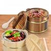 Wooden Rice Bucket with Lid: Insulated Serving Bowl and Spoon for Dining Table