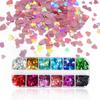 12 Grids/Box 5mm 3D Shiny Love Heart Sequins Manicure Paillettes Holographic Glitter Flakes for Epoxy Resin Mold Filling