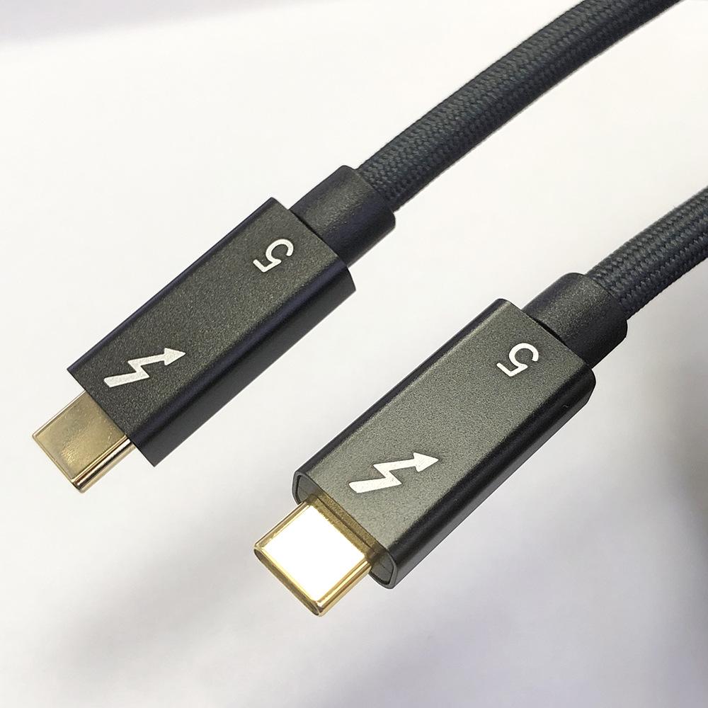 Thunderbolt 5 Type-C Cable: 80Gbps, 16K Display, 240W Charging, Thunderbolt 4 Compatible.