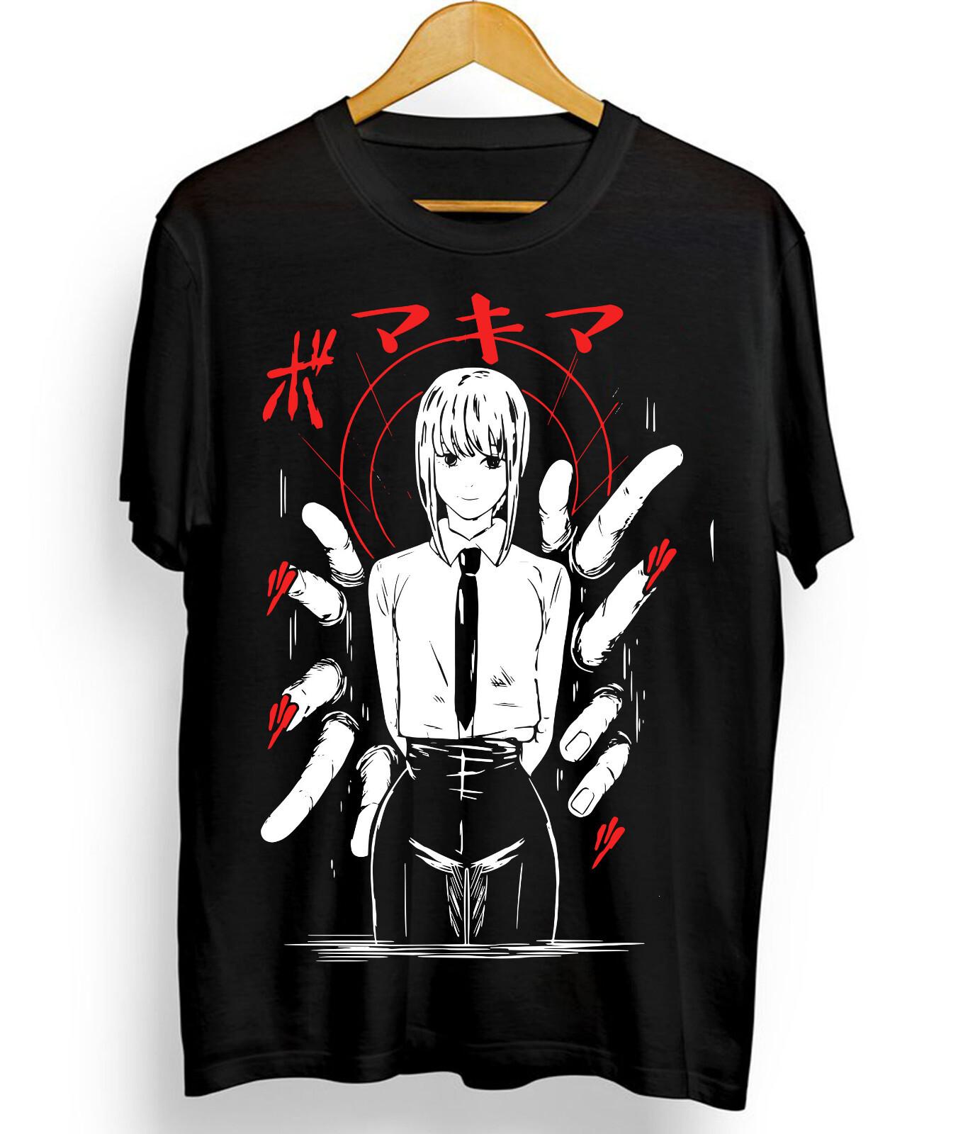 Chainsaw Man Makima T-shirt Pochita Anime All Size Black chainsaw man power XXL