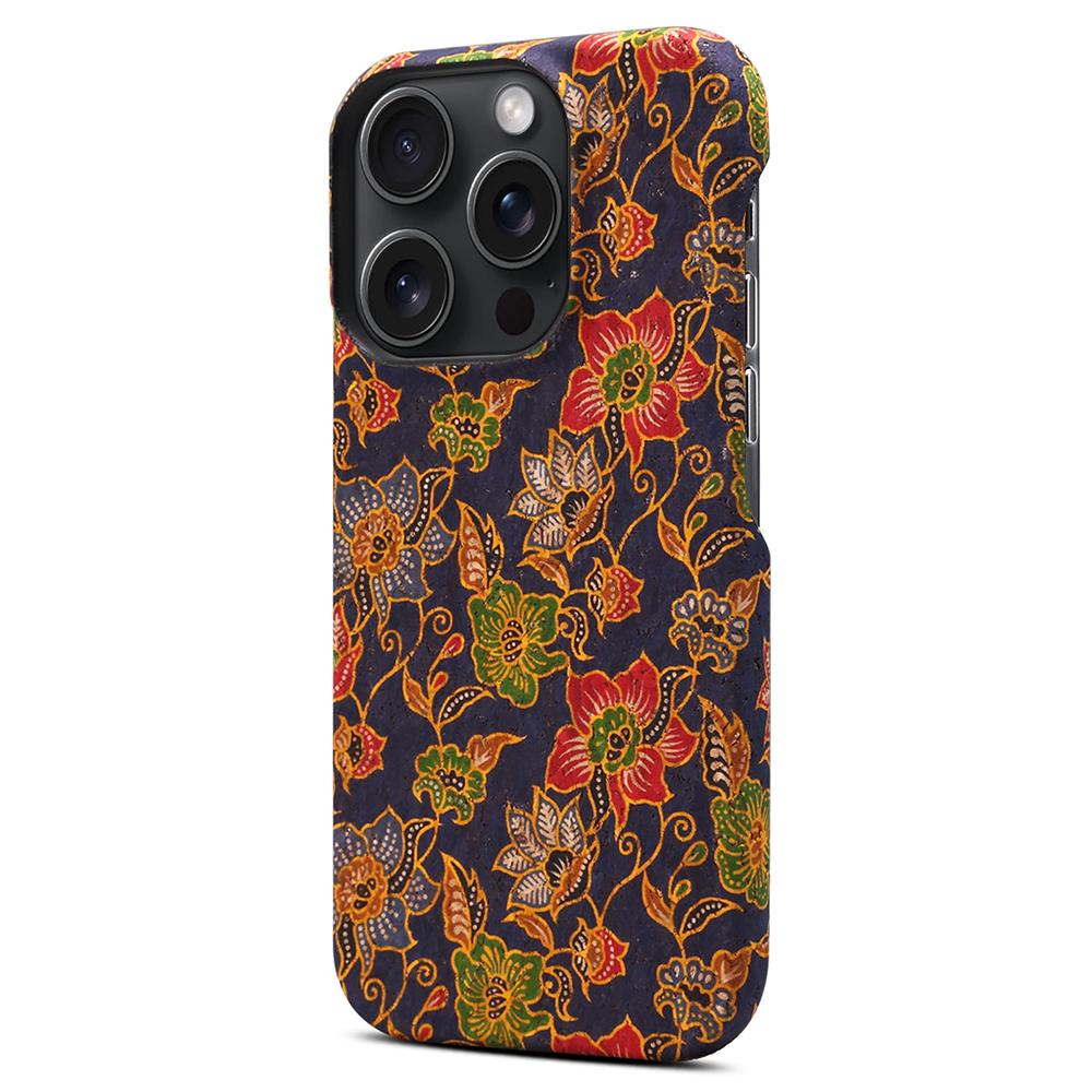 

DENIOR For iPhone 16 Pro Case Pattern Printed PU Leather+PC Phone Cover Purple