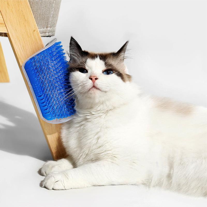 Cat Corner Brush Comb Massager for Cat Arch Plastic Scratcher Remove Hair Comb with Catnip Cat Face Scratcher