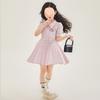 Girls Striped Princess Dress Short Sleeve Fashion Kids Over 4 Years Old