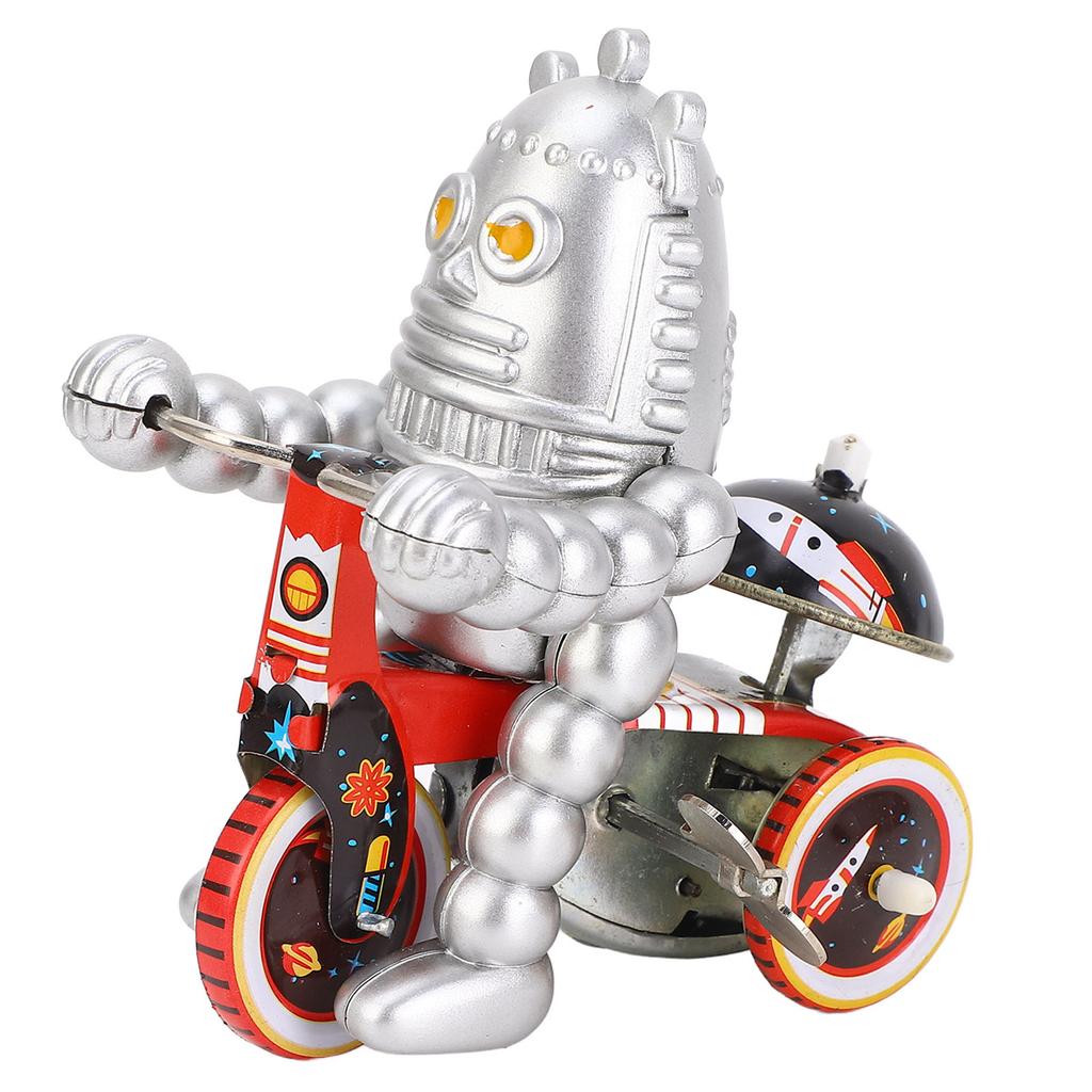 Retro Nakręcany Blaszany Zabawka Ręcznie Robiony Oszczędzający Energię Dzwoniący Robot na Rekwizyt do Fotografii Kolekcja Prezent