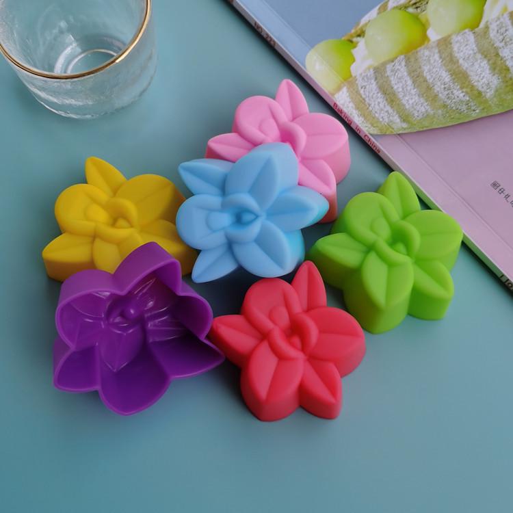 Colorful Silicone Rose Baking Molds - 5CM Cake & Muffin Cups, Pudding, Jelly, and Soap Molds