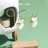 Her Lab | Handmade Colorful Metal Heart Stud Earrings Cute Women's Stud Earrings Korean Style Lightweight Hypoallergenic