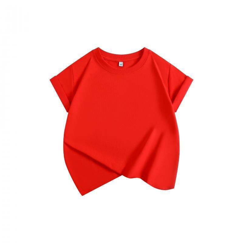 Sommer 230g neues kurzärmeliges Oberteil einfarbig Rundhals mit coolem Kinder-T-Shirt vielseitig kann als Logo verwendet werden