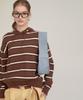NOHANT Multi Stripe Knit Hoodie Brown