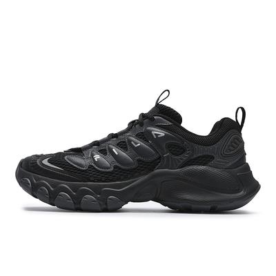 Truffle Mushroom Shoes Modern Series Fabric Synthetic Leather Durable Breathable Low-Top Running Shoes Men Sneaker Black Gray F12M521112FBB
