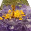 [GOLD STONE] Orgonite Pyramid Wealth Tree Natural Stone Ornament Approx. 5cm Wide Power Stone Cleansing Amethyst Peridot Approx. 5cm Wide