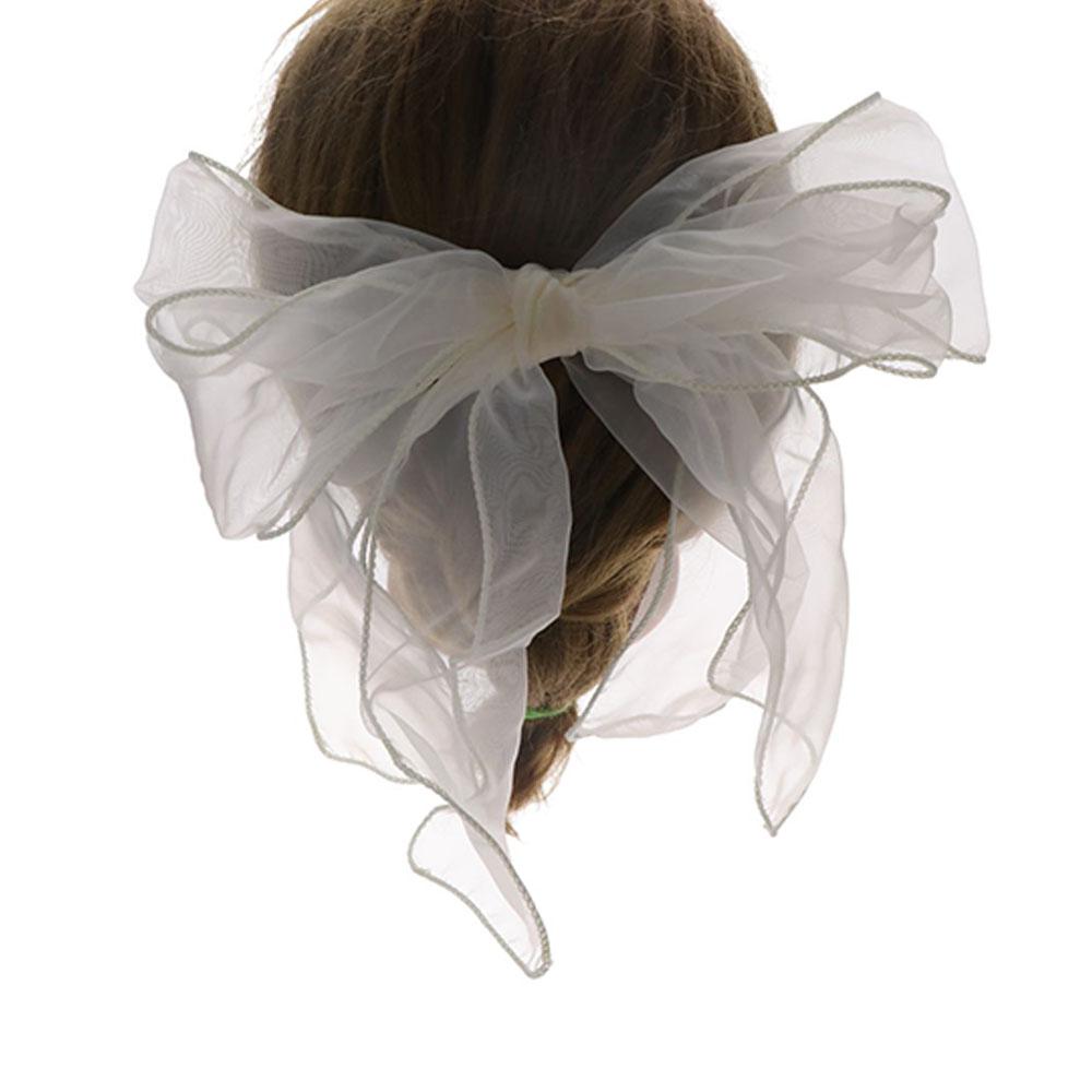 Clip Mesh Ribbon Bowknot Balletcore Bow Hair Clip Korean Style Headwear Female Hair Accessories