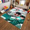 Anime Cartoon Style Carpet with Characters and Dynamic Text Pattern Suitable for use as an anti-slip for living room bedroom sofas