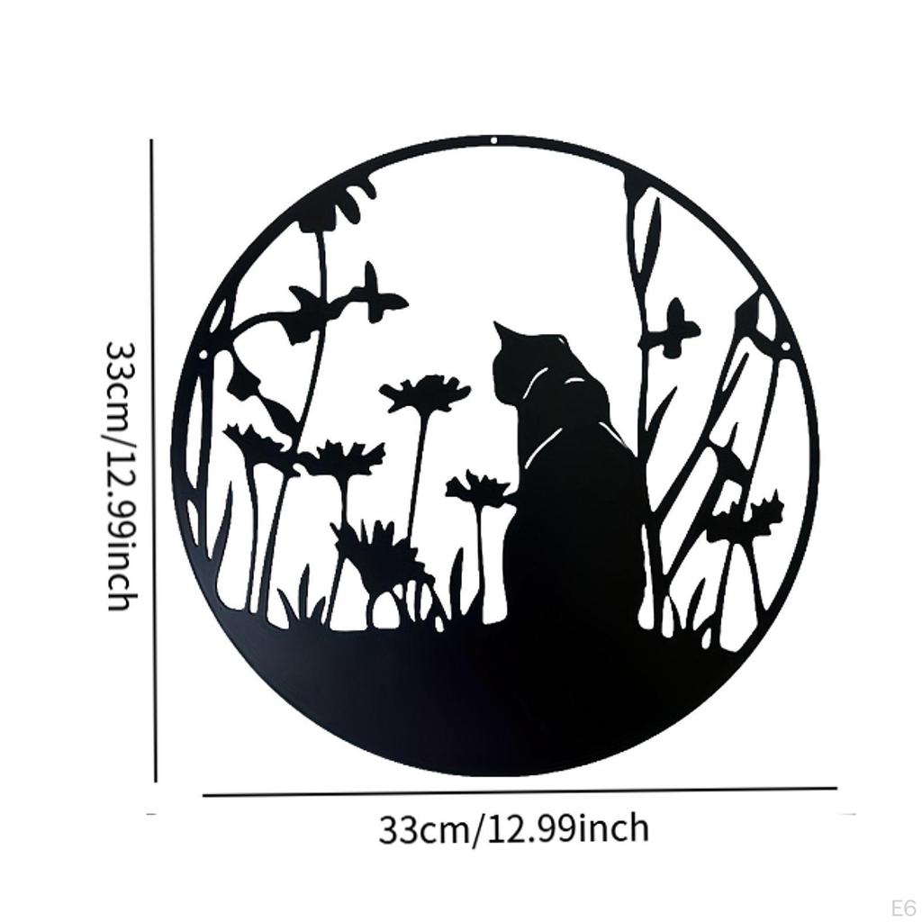 Cat Metal Wall Art Decor Artwork Decoration Hanging Ornament for Shop Above Bed