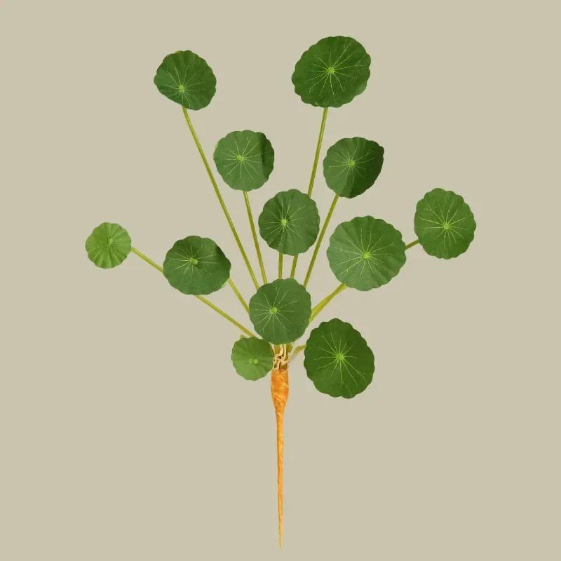 Artificial Flowers Silk Small Lotus Leaves Green Plants Garden Decor Simulation Money Leaf Plant Floral Auditorium Decoration