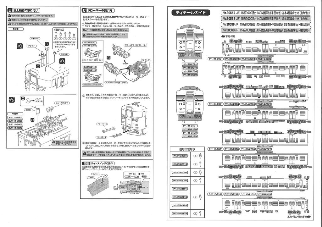 Greenmax N Gauge 30560 JR 115 Series 2000 Improved Chugoku Region Extension Set (40N Car, Color) 4-Car (No Motor)