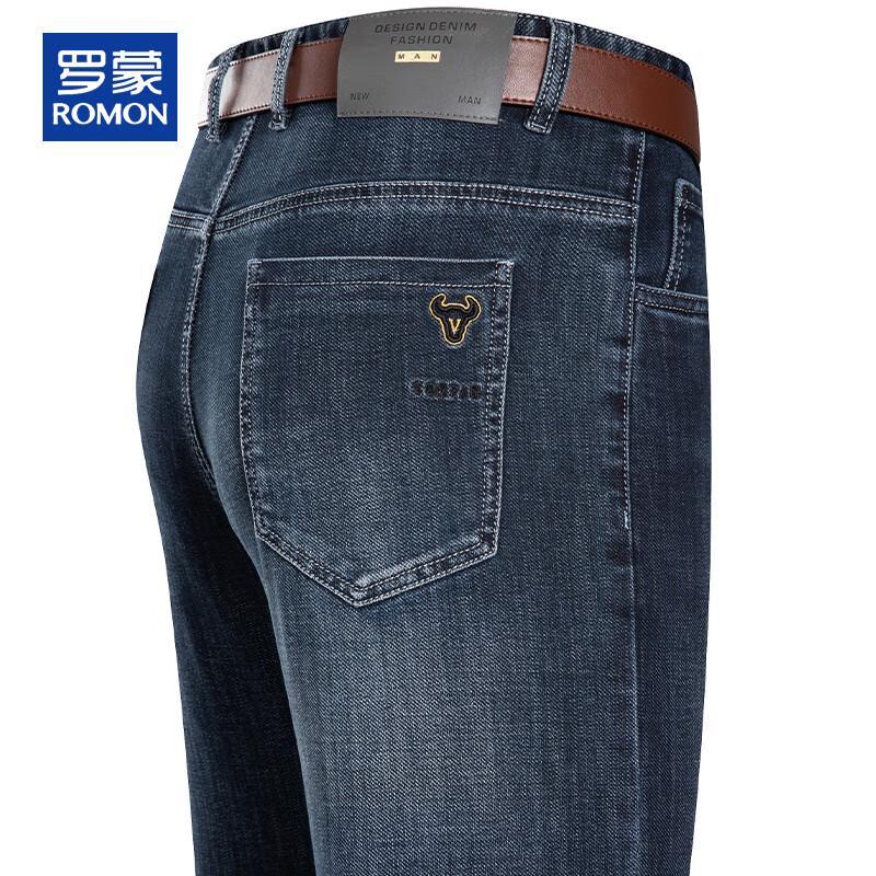 

ROMON Men s Loose Fit Straight-Leg Stretch Jeans 40
