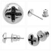 [Shinjuku Gin no Kura] Einfacher Schraubniet Ohrstecker (Silber) 1 Stück, Einzelohrstecker, Goldener Stecker, Einfacher Schraubstecker