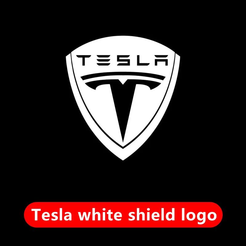 Car Sticker 2025 New Tesla 2pcs For Tesla Model Y 3 S X Door LED Logo Projector Puddle Light Super Bright Welcome Light Laser Sh