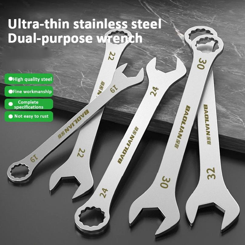 Ultra-thin Open End Wrench 5-32MM Ratchet Wrenches Universal Spanners Dual-purpose Wrench for Bicycle Motorcycle Car Repair Tool