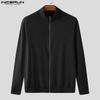 INCERUN S-XXXXXL Men Long Sleeve Zip-up Casual Fitted Cardigan Tops