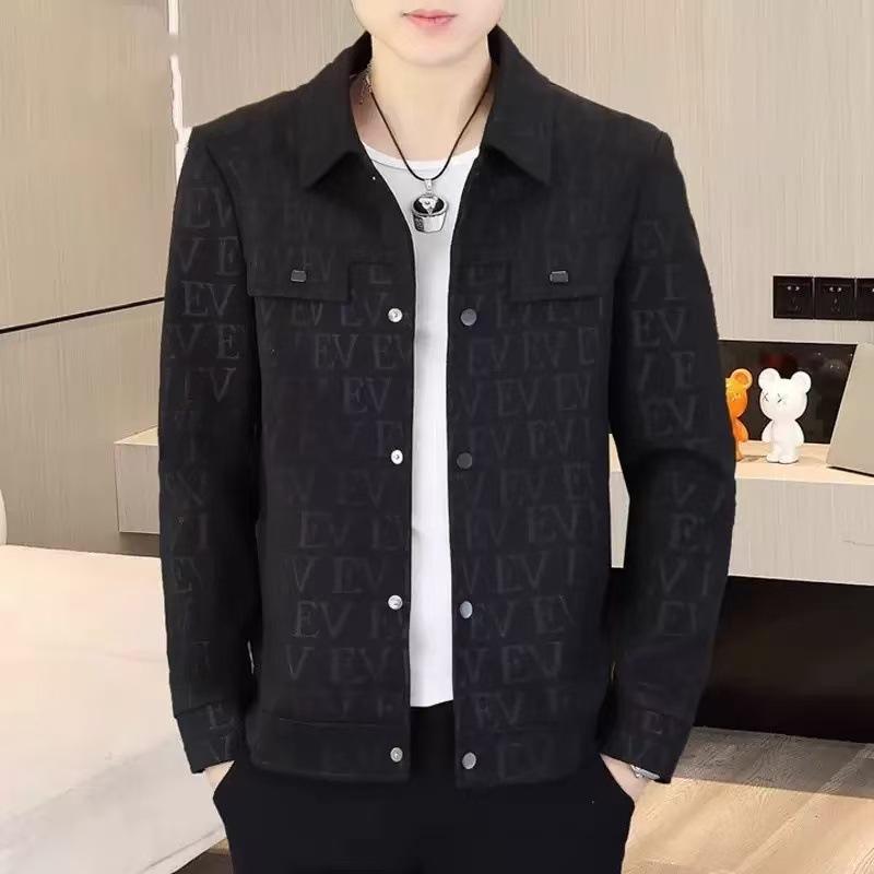 New men's thickened jacket lapel jacket casual short men's cotton clothes